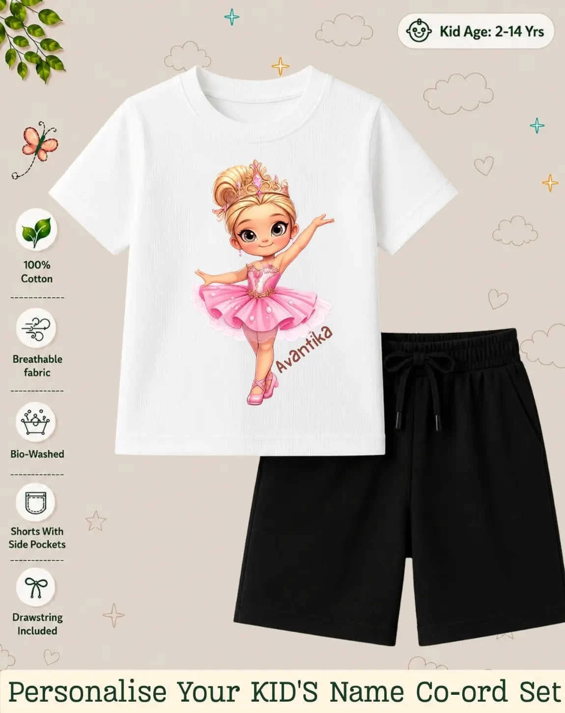 Princess Kid Custom Co-ord Set. Swiftsoul