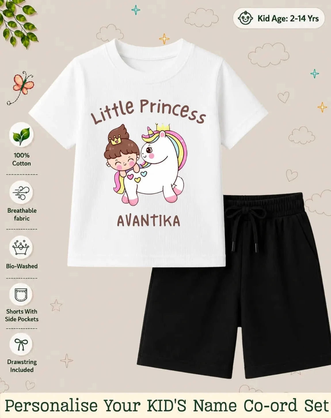 Princess Kid Custom Co-ord Set. Swiftsoul