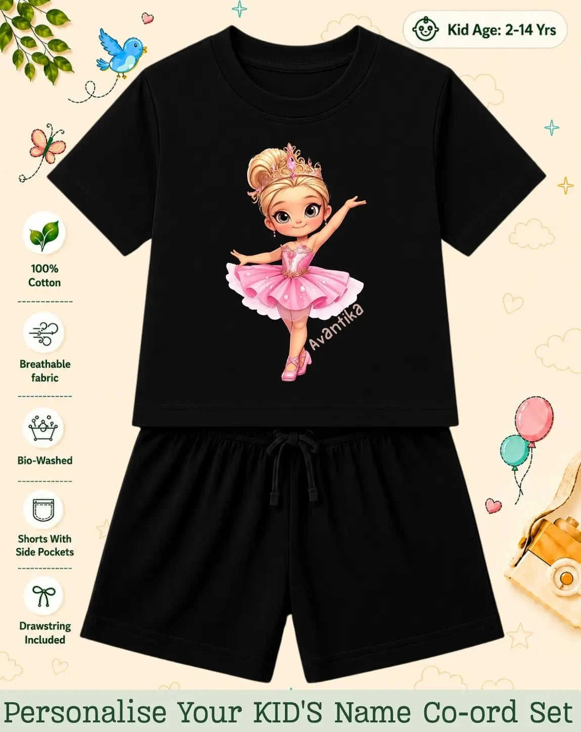 Princess Kid Custom Co-ord Set. Swiftsoul