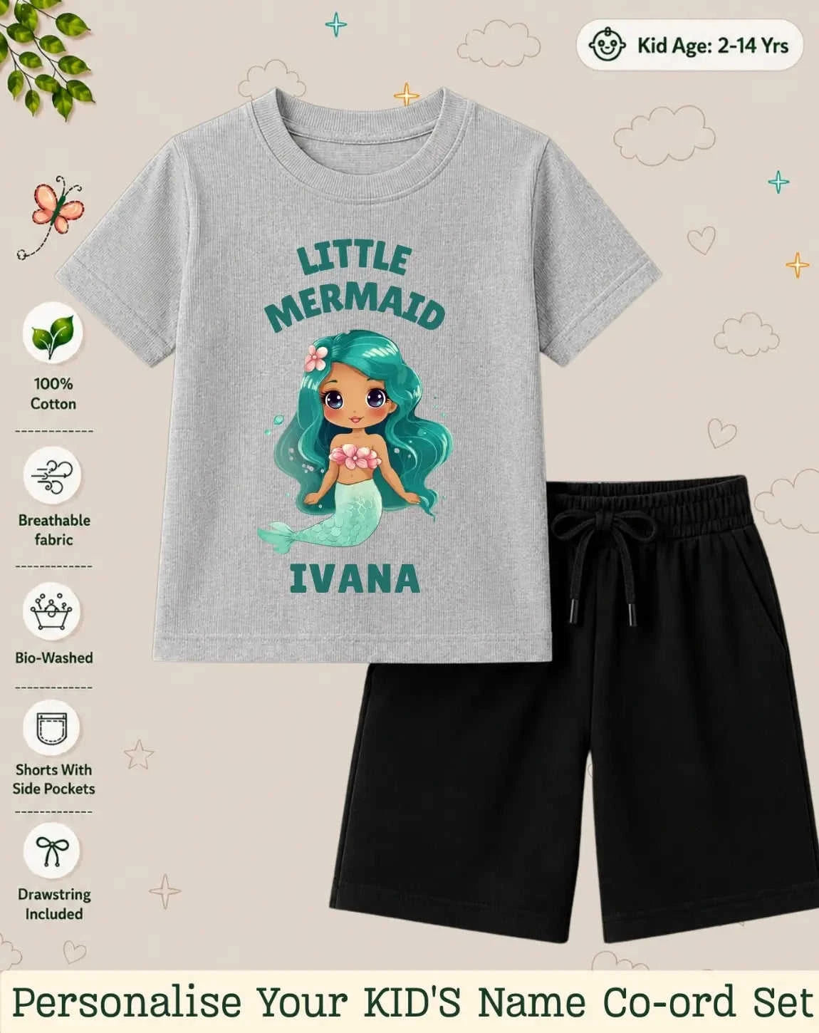 Princess Kid Custom Co-ord Set. Swiftsoul