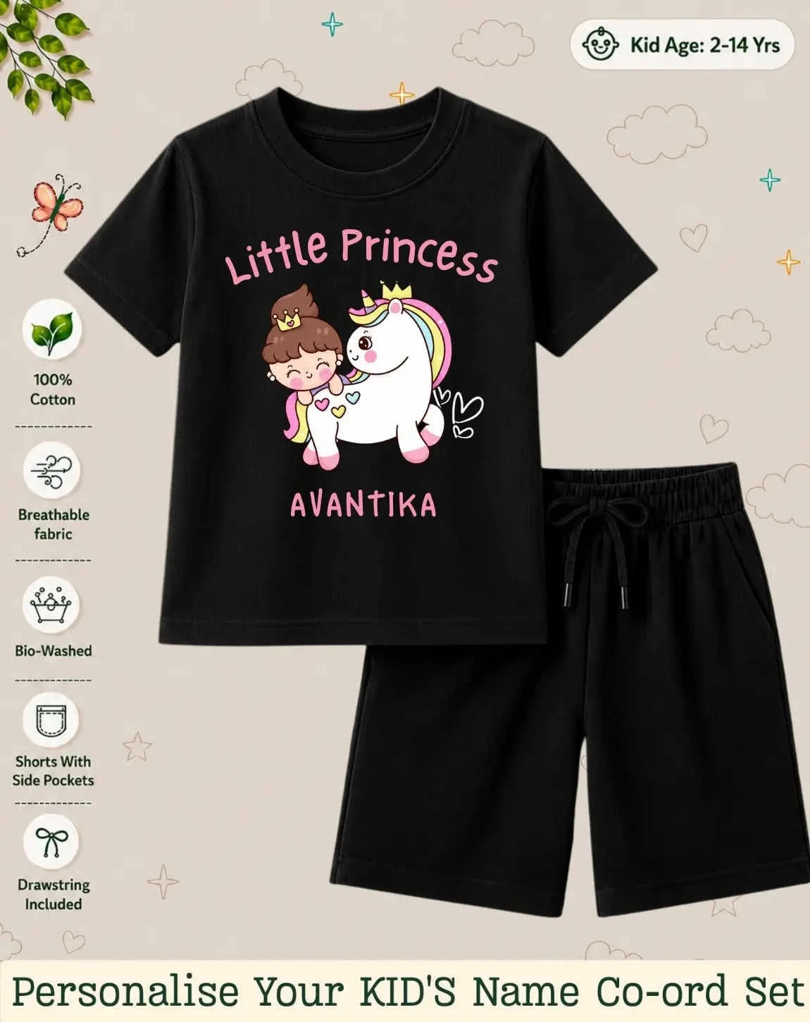 Princess Kid Custom Co-ord Set. Swiftsoul