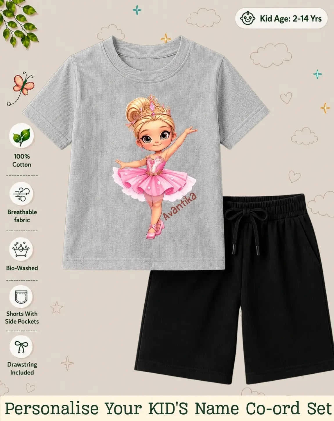 Princess Kid Custom Co-ord Set. Swiftsoul