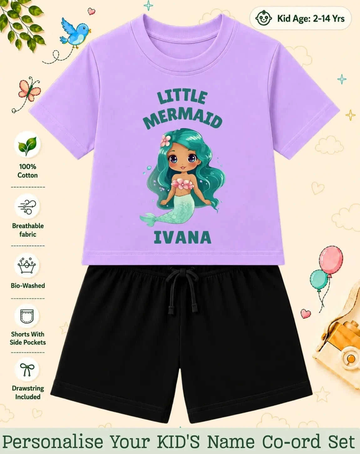 Princess Kid Custom Co-ord Set. Swiftsoul