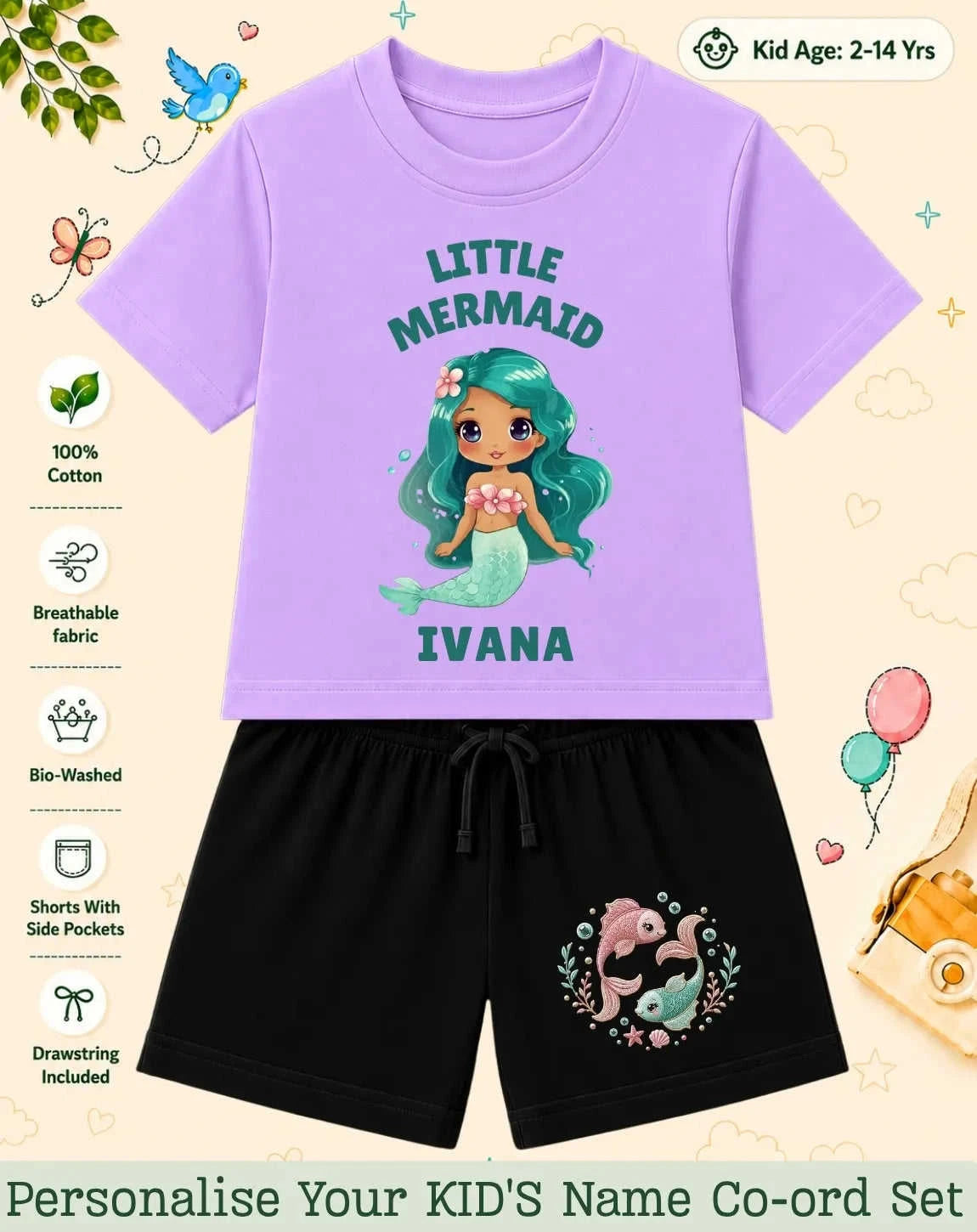 Princess Kid's Custom Co-ord Set. Swiftsoul