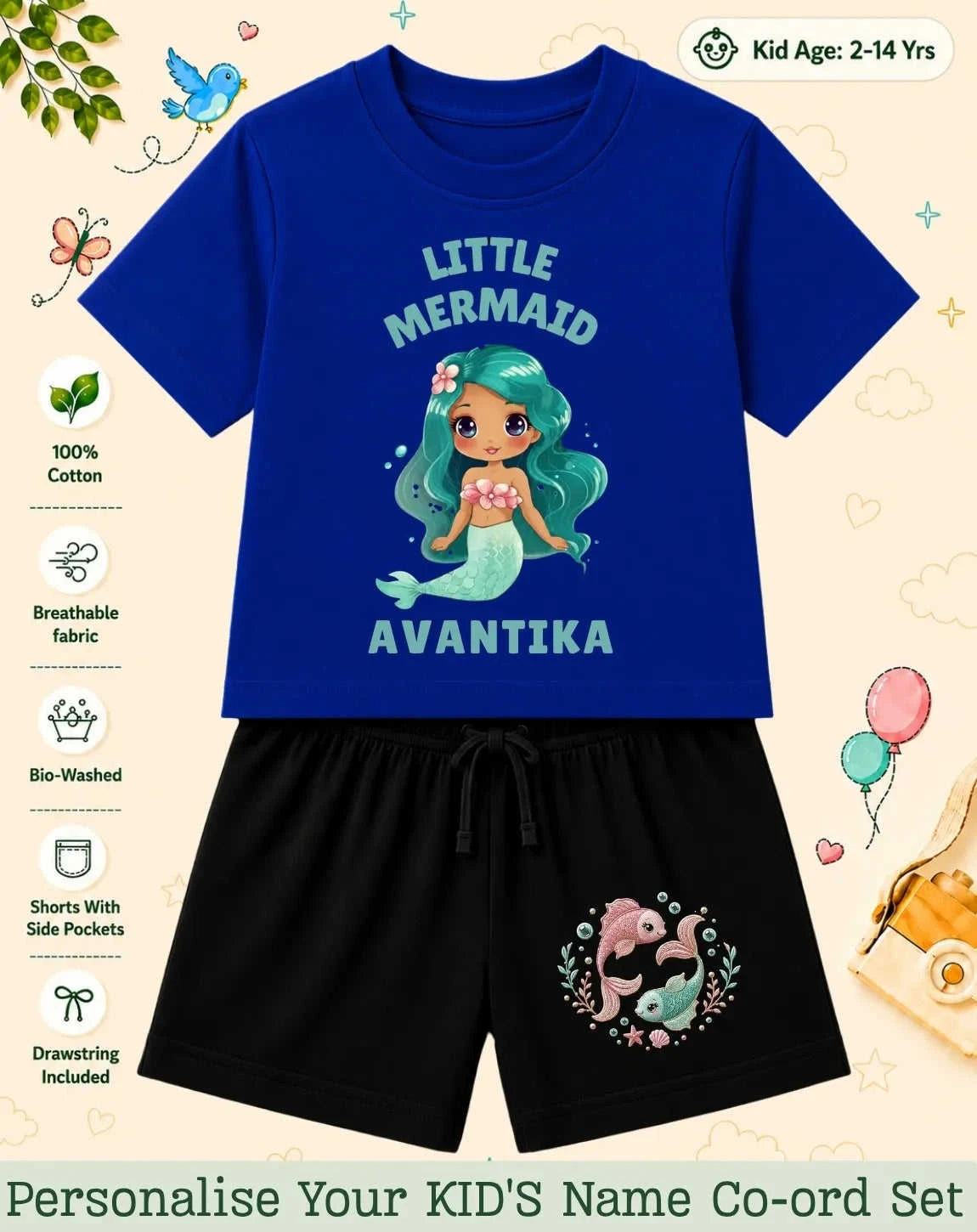 Princess Kid's Custom Co-ord Set. Swiftsoul