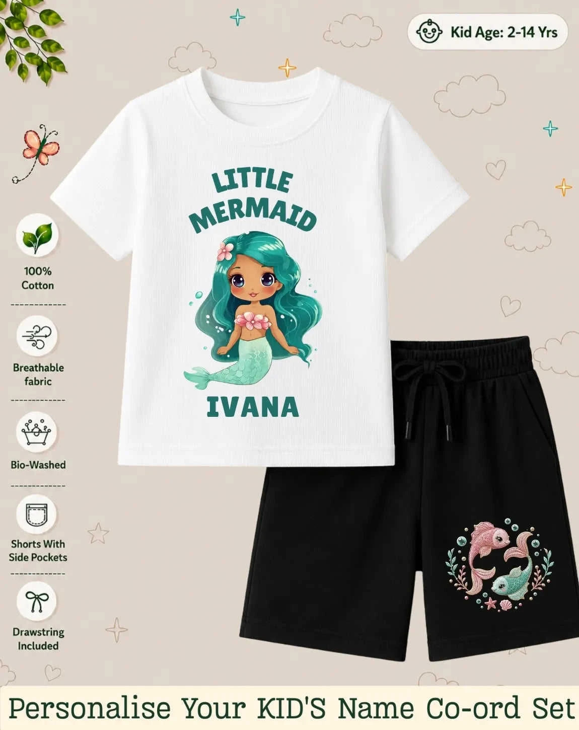 Princess Kid's Custom Co-ord Set. Swiftsoul