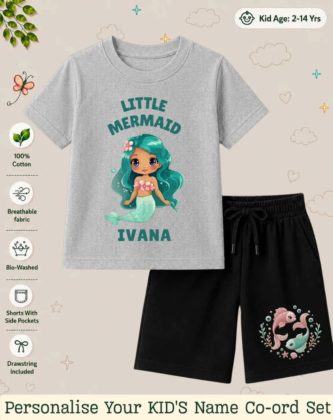 Princess Kid's Custom Co-ord Set. Swiftsoul