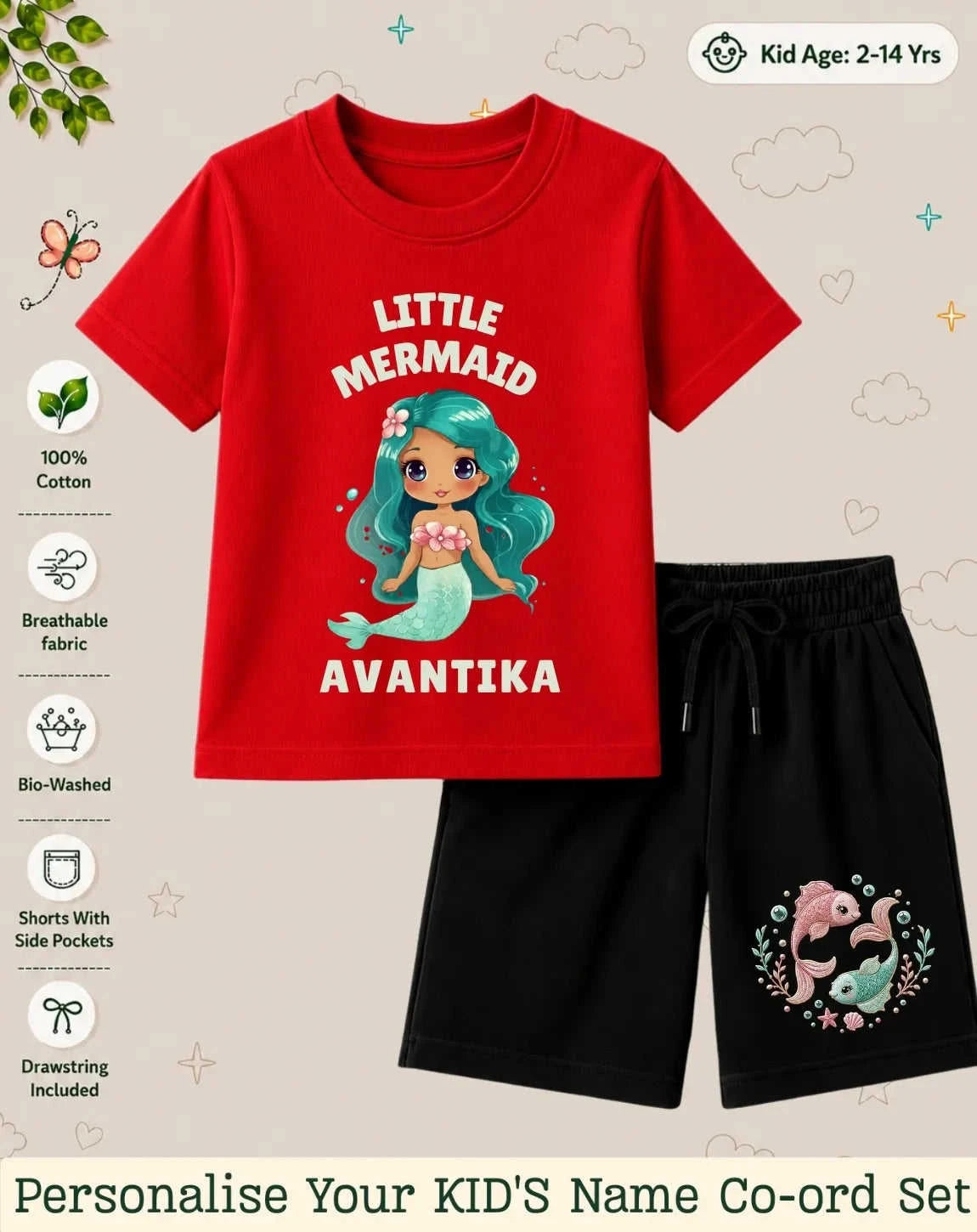 Princess Kid's Custom Co-ord Set. Swiftsoul