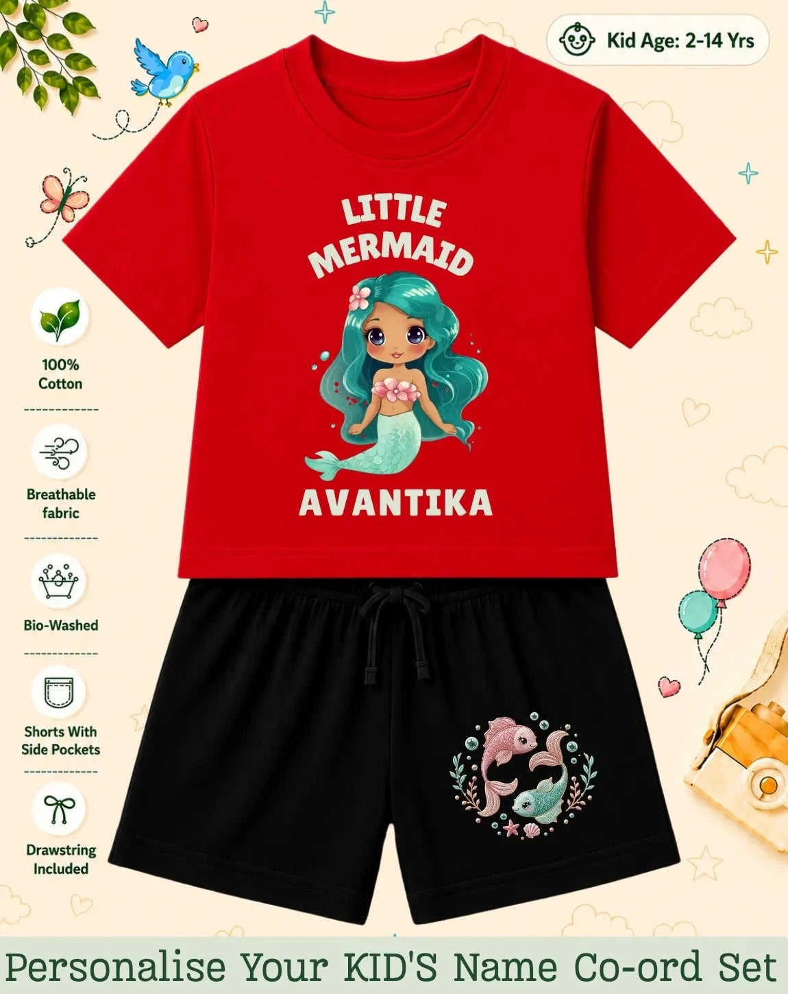 Princess Kid's Custom Co-ord Set. Swiftsoul