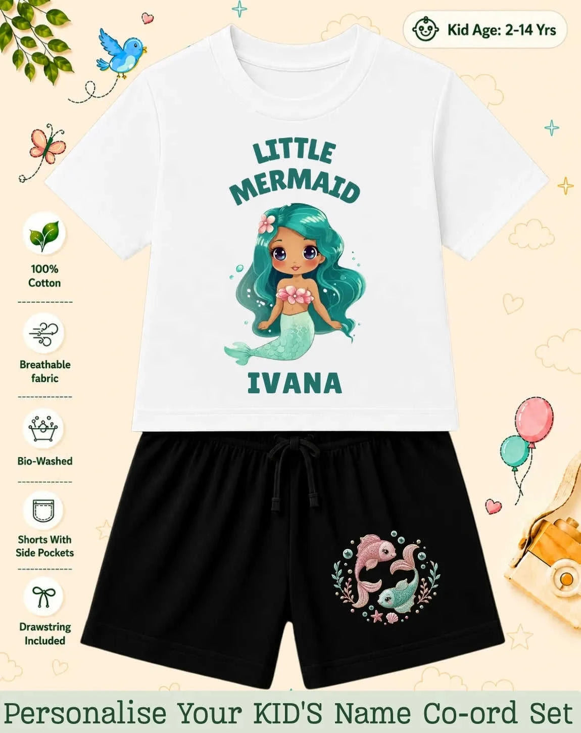 Princess Kid's Custom Co-ord Set. Swiftsoul