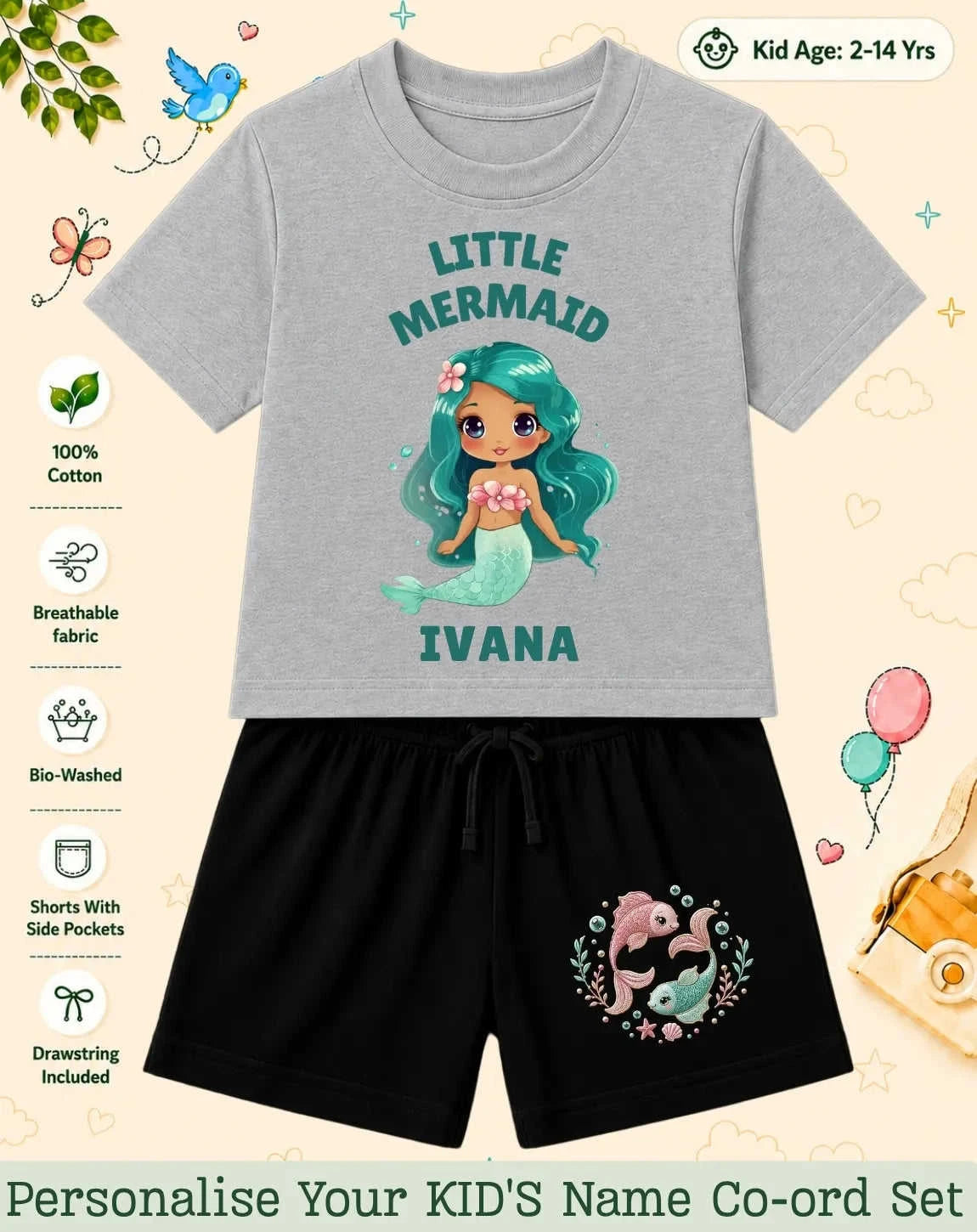 Princess Kid's Custom Co-ord Set. Swiftsoul