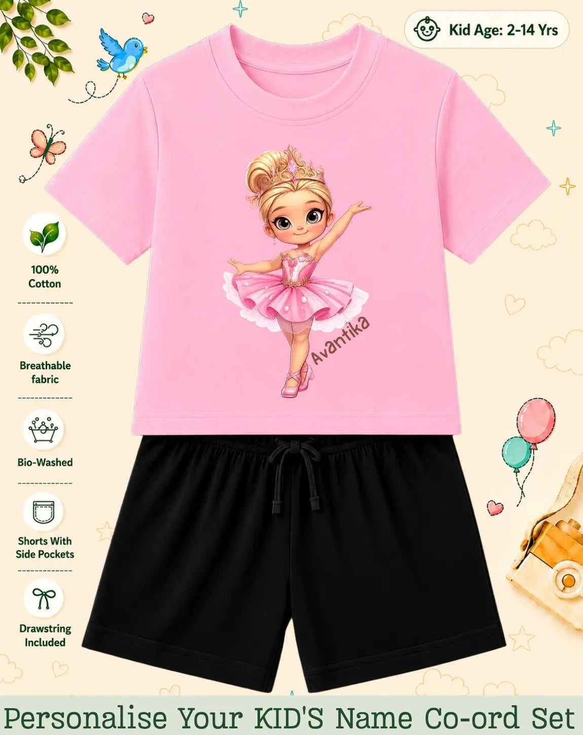 Princess Kid's Custom Co-ord Set. Swiftsoul