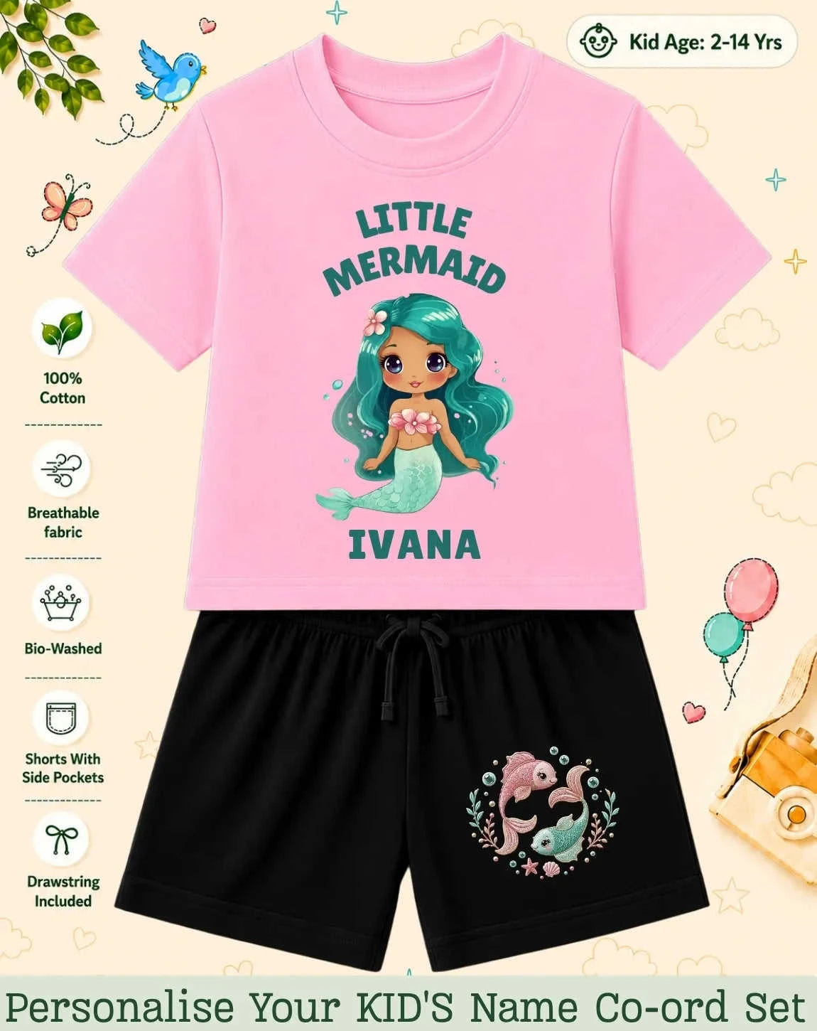 Princess Kid's Custom Co-ord Set. Swiftsoul