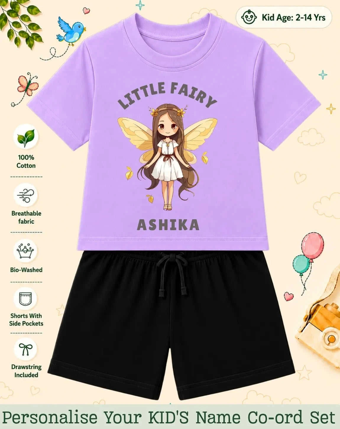 Princess Kid's Custom Co-ord Set. Swiftsoul