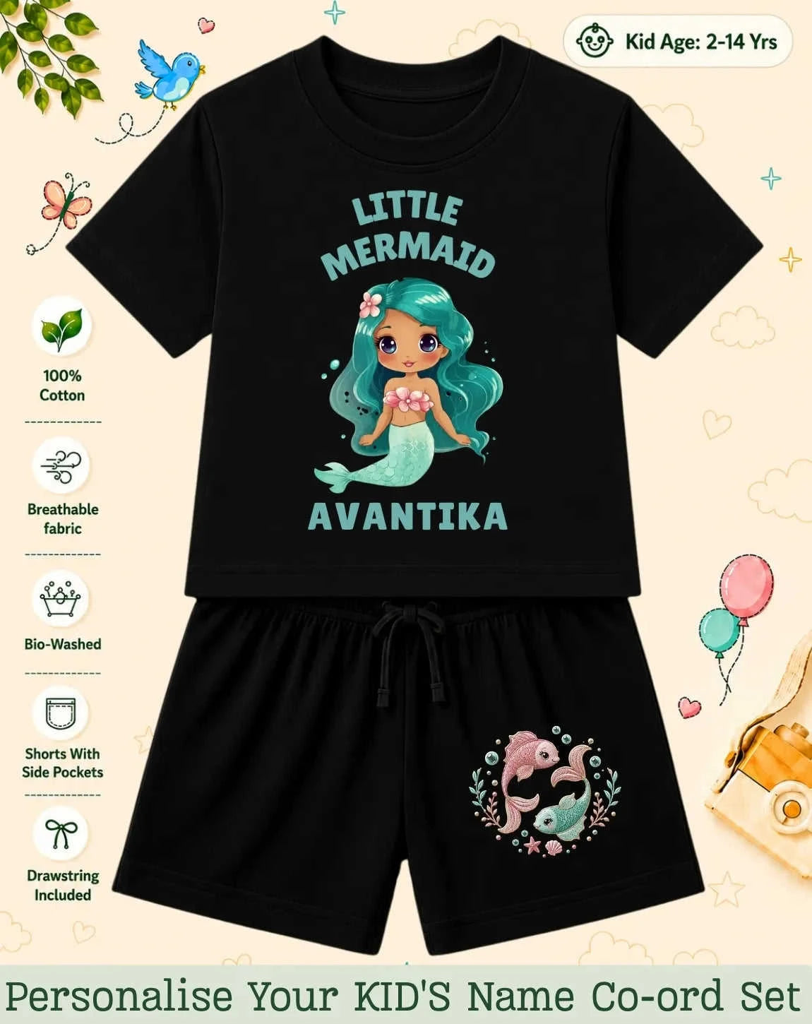 Princess Kid's Custom Co-ord Set. Swiftsoul