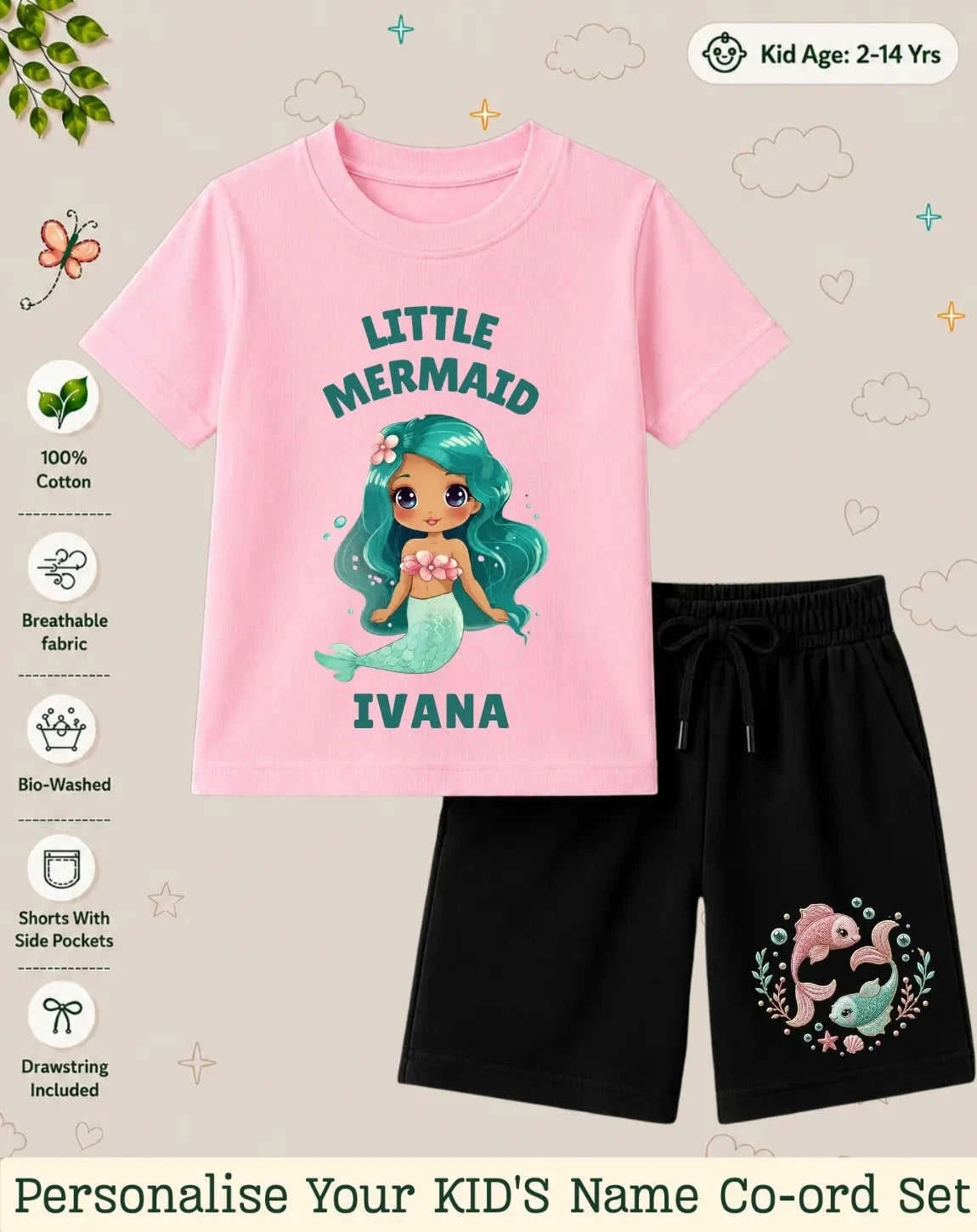 Princess Kid's Custom Co-ord Set. Swiftsoul