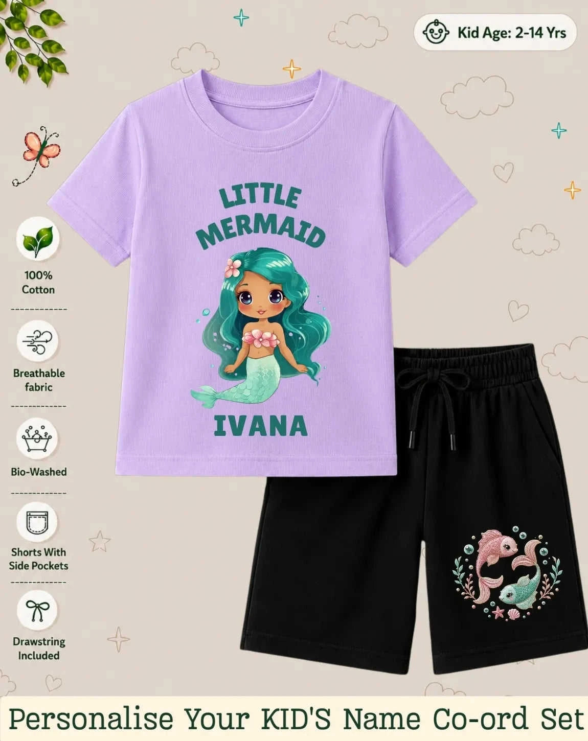 Princess Kid's Custom Co-ord Set. Swiftsoul