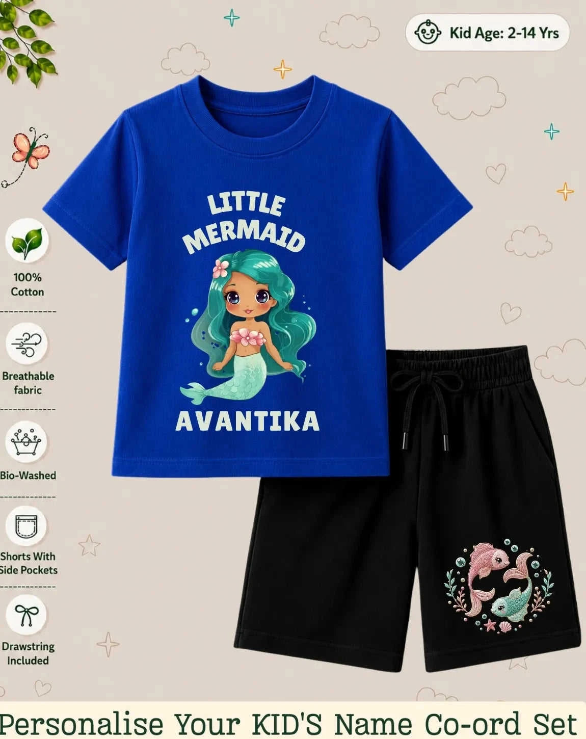 Princess Kid's Custom Co-ord Set. Swiftsoul