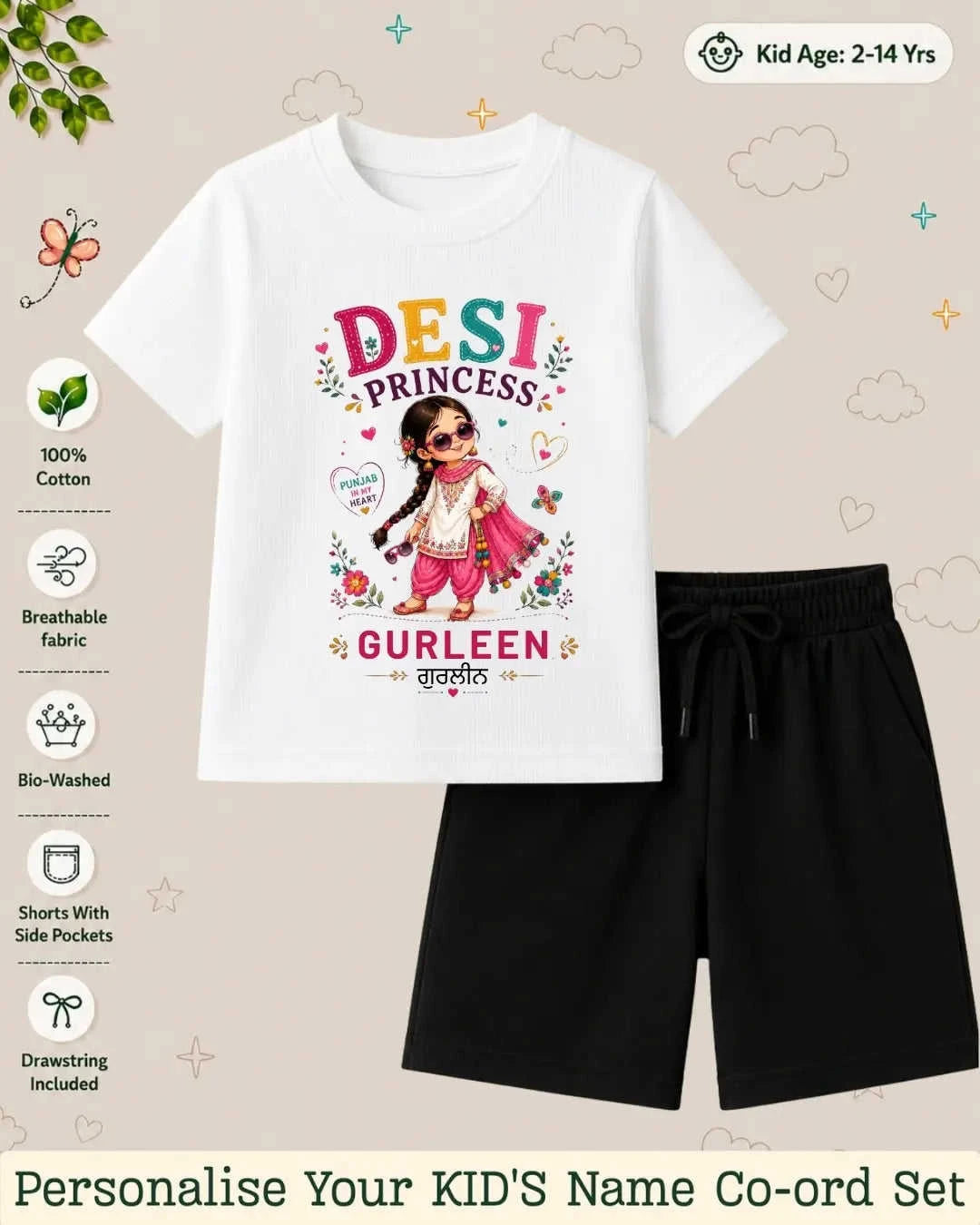 Proud Punjabi Custom Kid Co-ord Set Swiftsoul