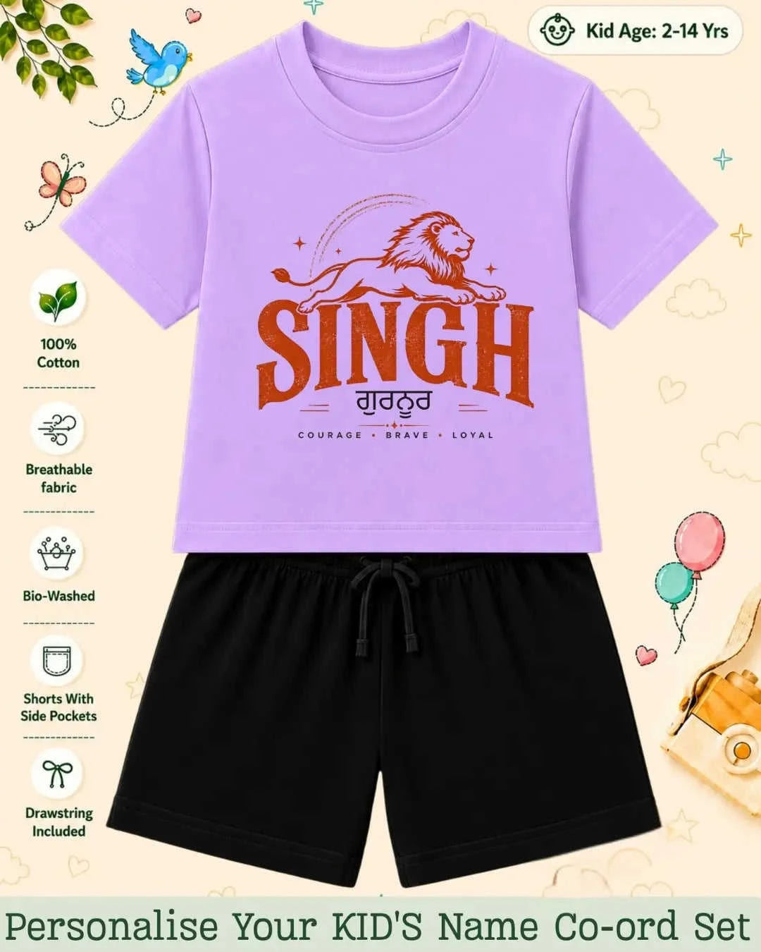 Proud Punjabi Custom Kid Co-ord Set Swiftsoul