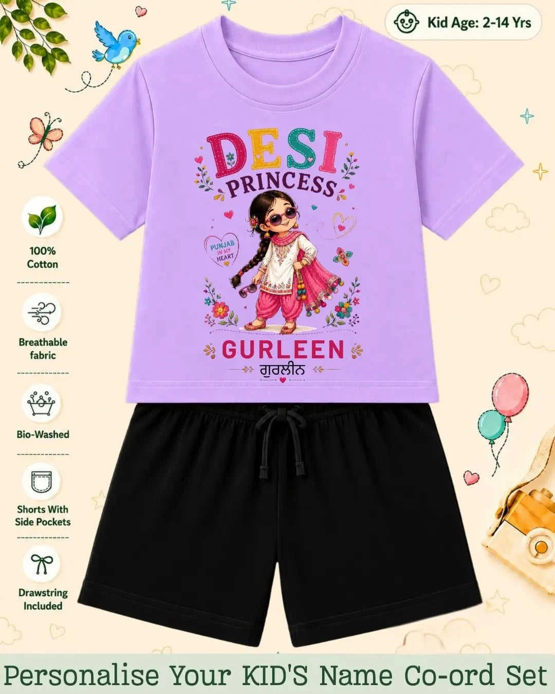 Proud Punjabi Custom Kid Co-ord Set Swiftsoul