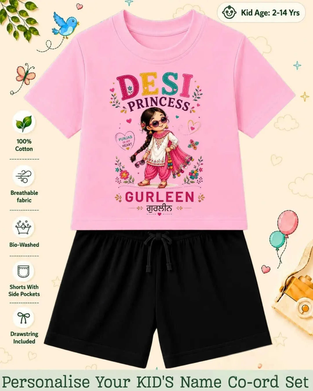 Proud Punjabi Custom Kid Co-ord Set Swiftsoul