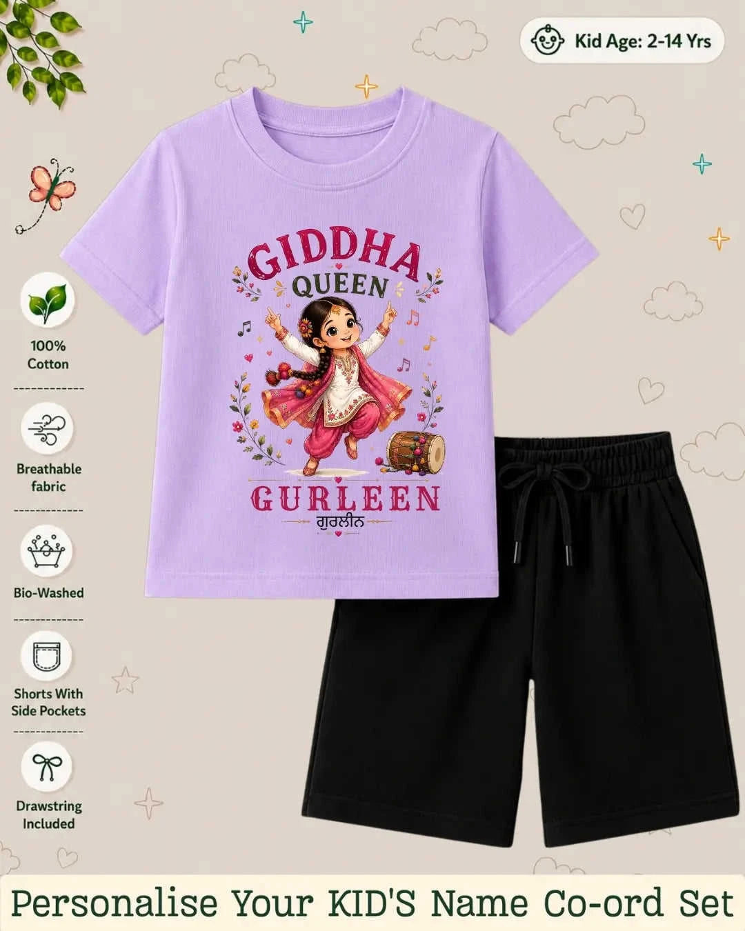 Proud Punjabi Custom Kid Co-ord Set Swiftsoul