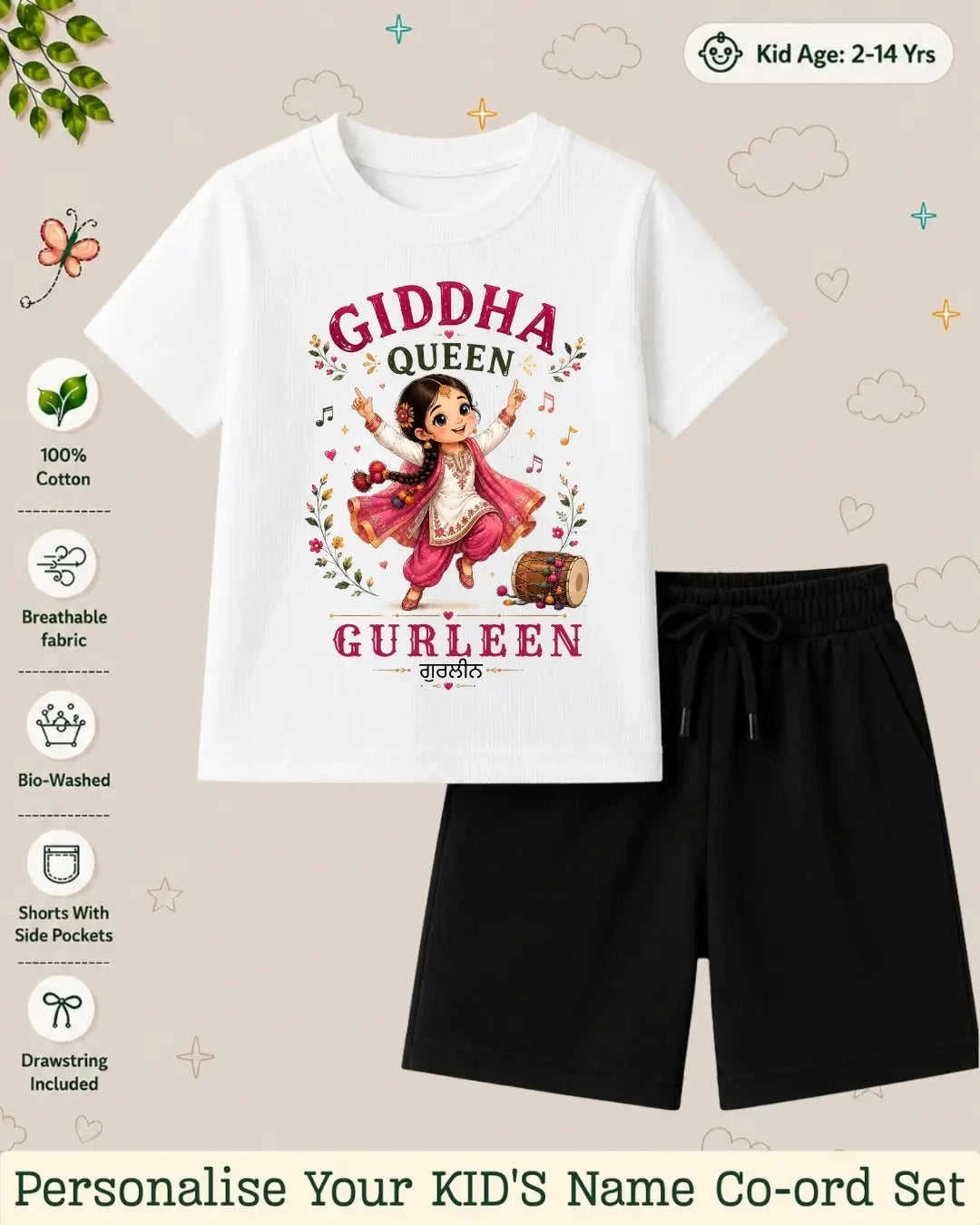 Proud Punjabi Custom Kid Co-ord Set Swiftsoul