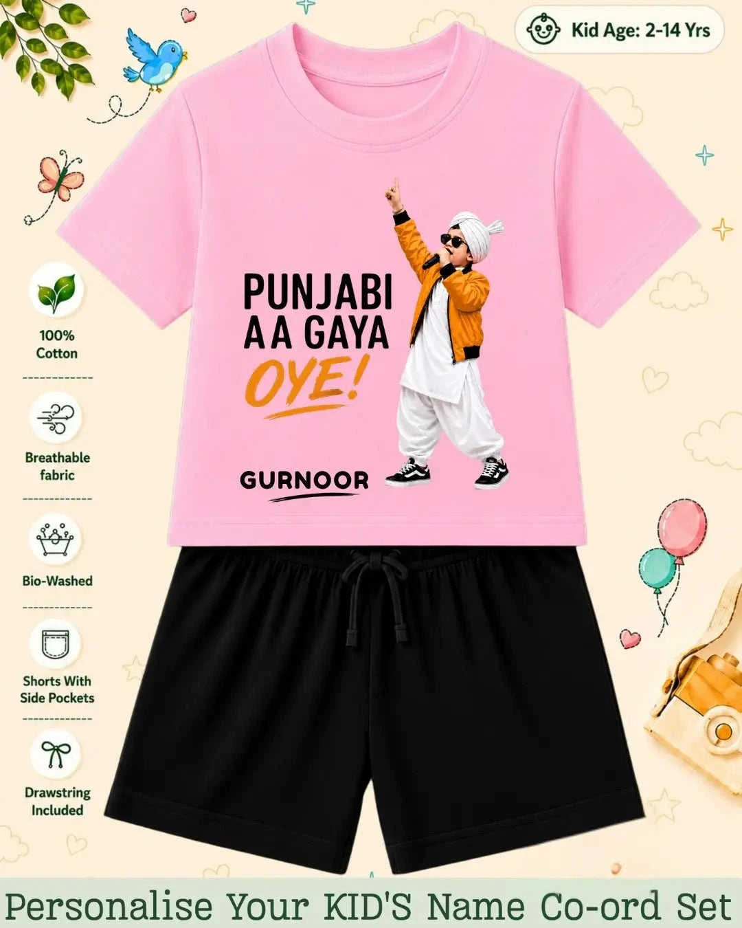 Proud Punjabi Custom Kid Co-ord Set Swiftsoul