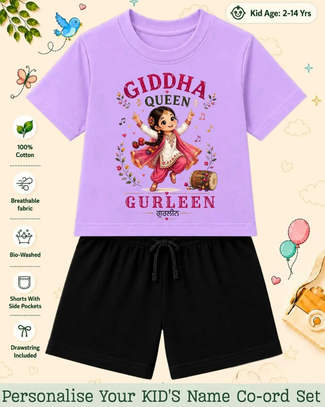 Proud Punjabi Custom Kid Co-ord Set Swiftsoul