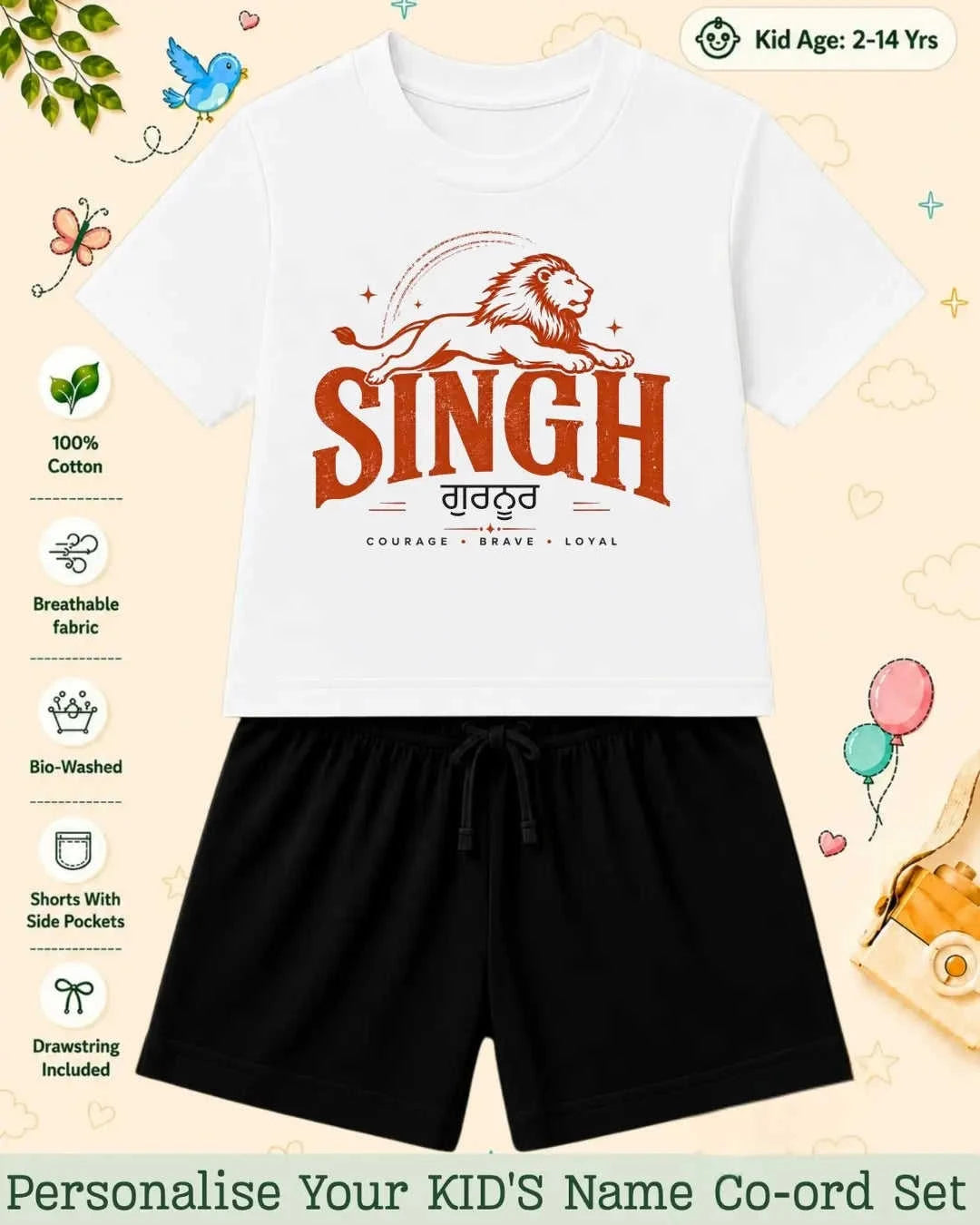 Proud Punjabi Custom Kid Co-ord Set Swiftsoul
