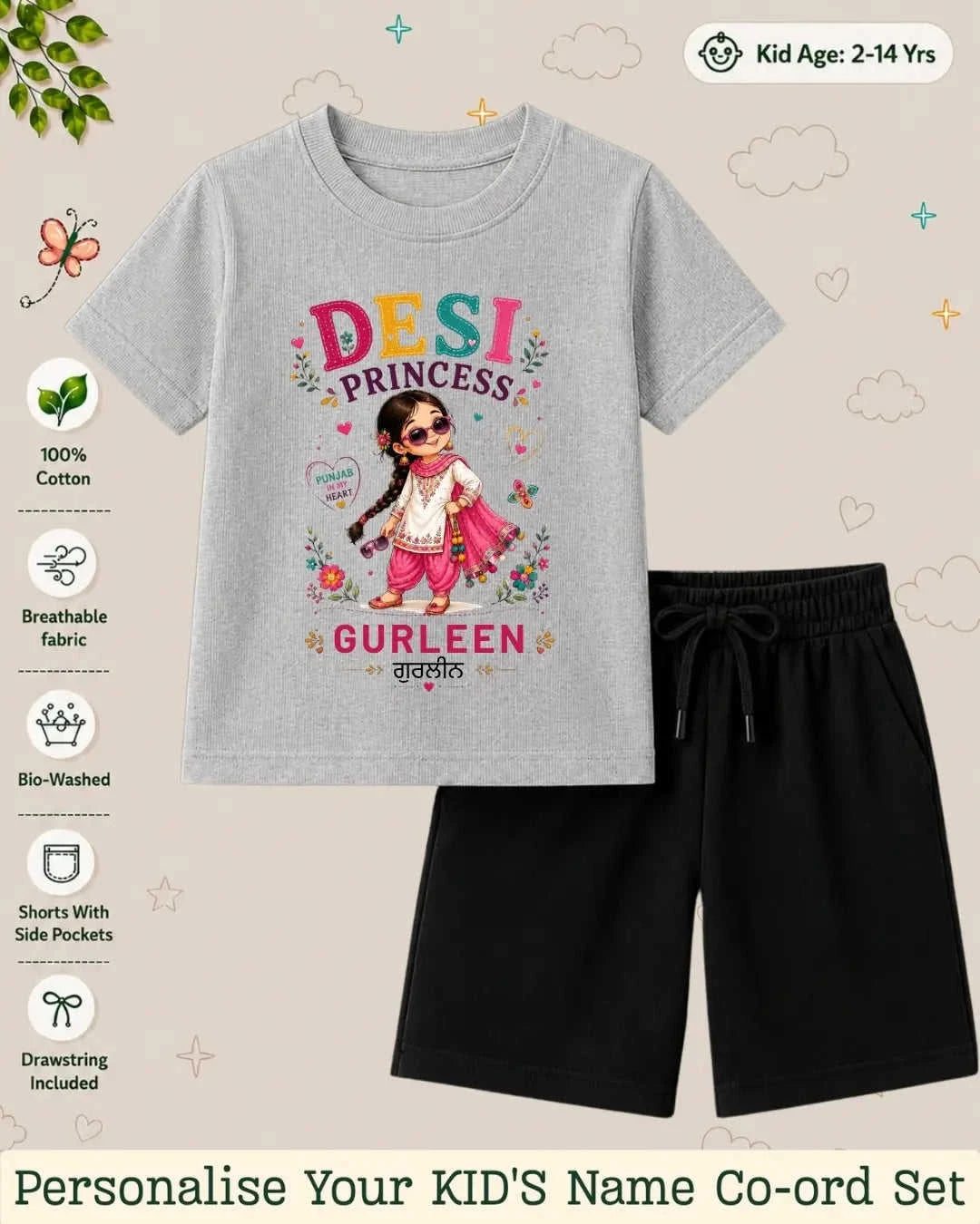 Proud Punjabi Custom Kid Co-ord Set Swiftsoul