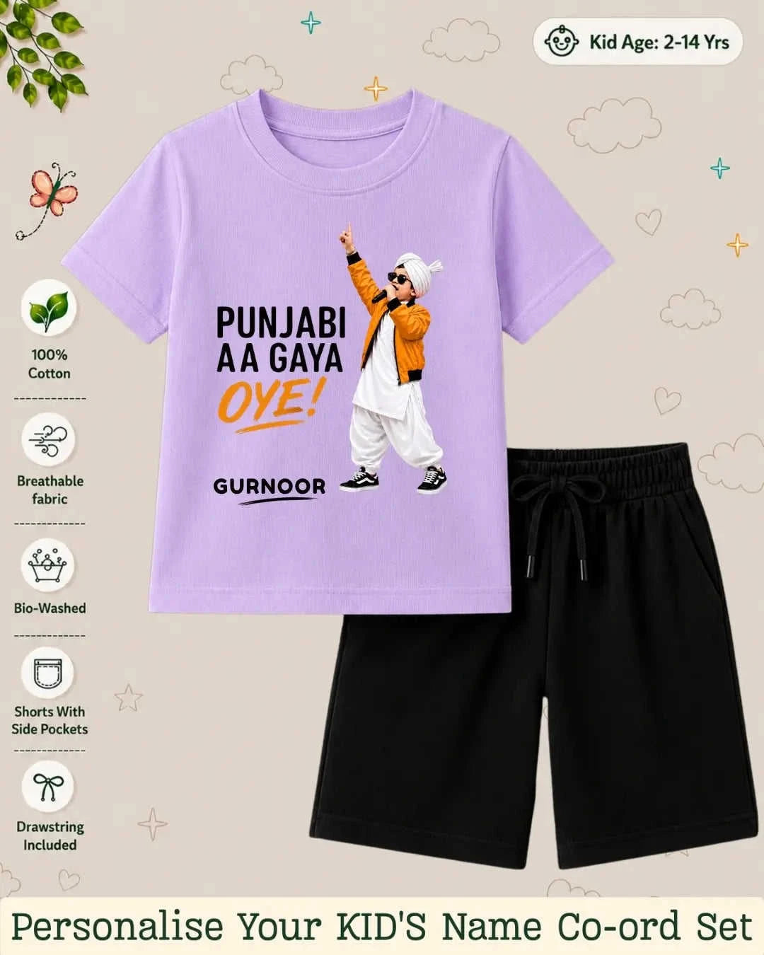 Proud Punjabi Custom Kid Co-ord Set Swiftsoul