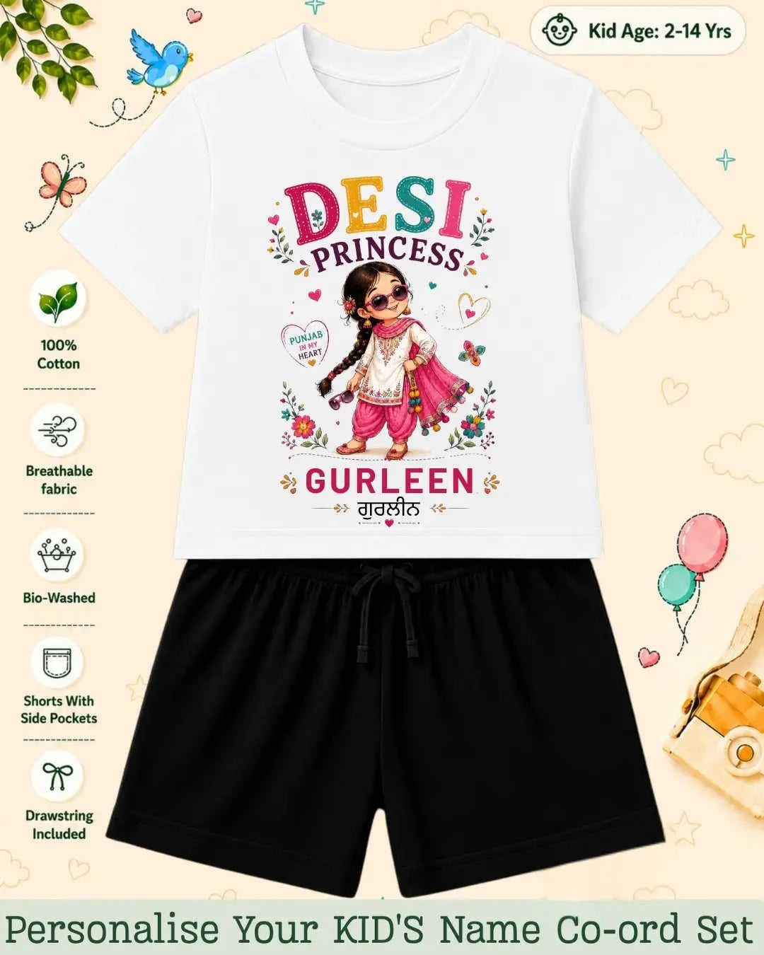 Proud Punjabi Custom Kid Co-ord Set Swiftsoul