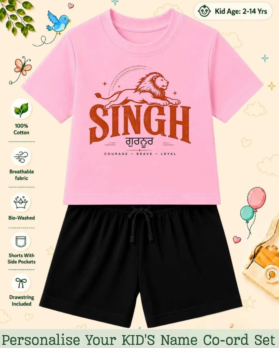 Proud Punjabi Custom Kid Co-ord Set Swiftsoul