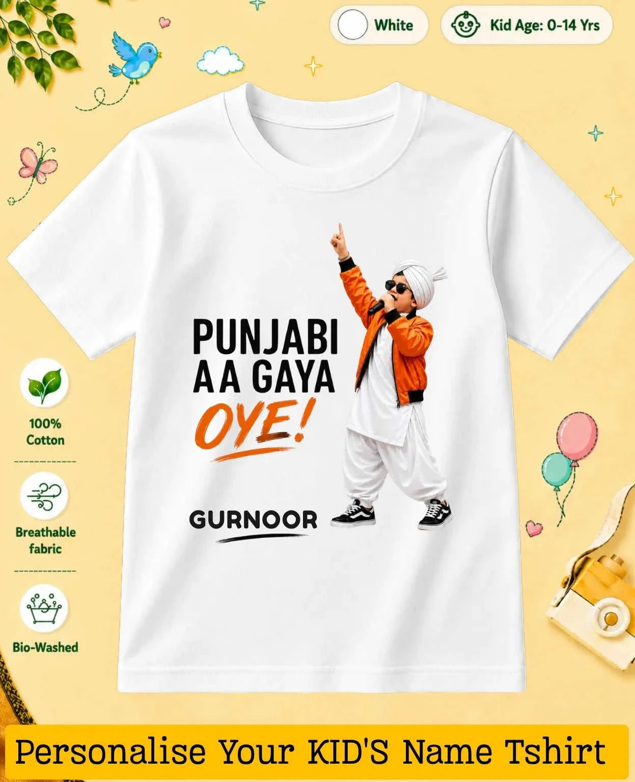 Proud Punjabi Custom Kid Cotton Tshirt Swiftsoul