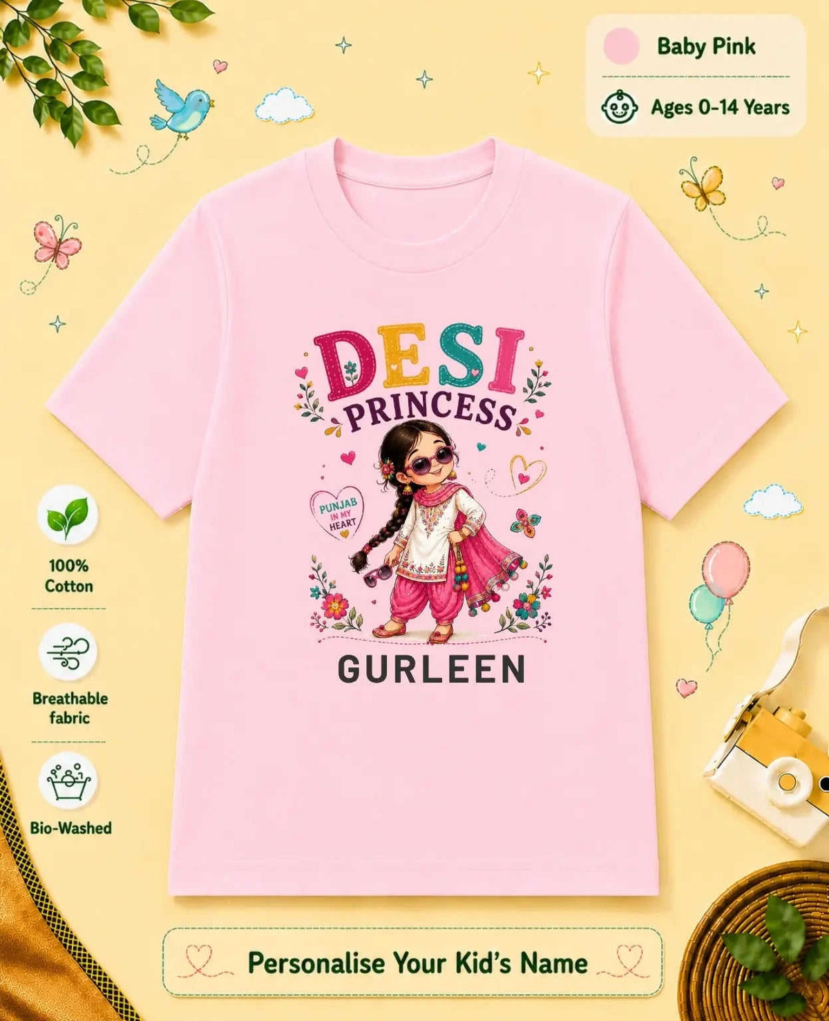 Proud Punjabi Custom Kid Cotton Tshirt Swiftsoul