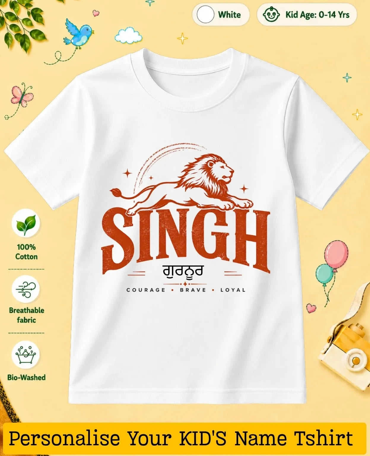 Proud Punjabi Custom Kid Cotton Tshirt Swiftsoul