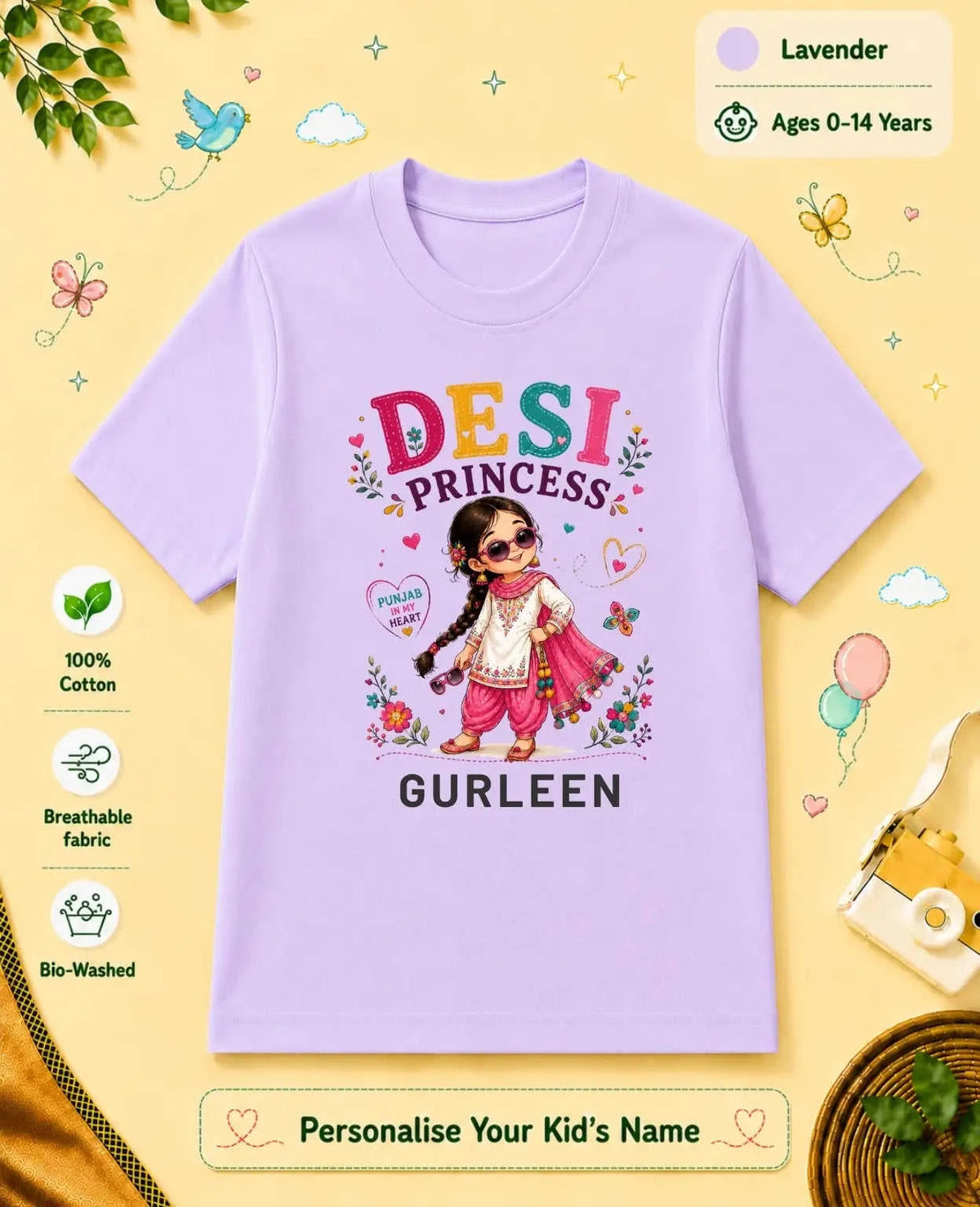 Proud Punjabi Custom Kid Cotton Tshirt Swiftsoul