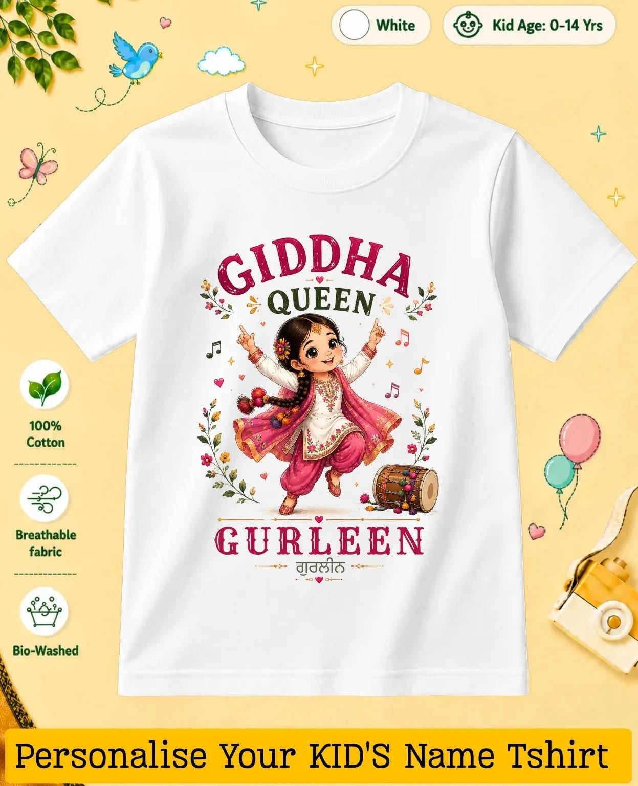 Proud Punjabi Custom Kid Cotton Tshirt Swiftsoul