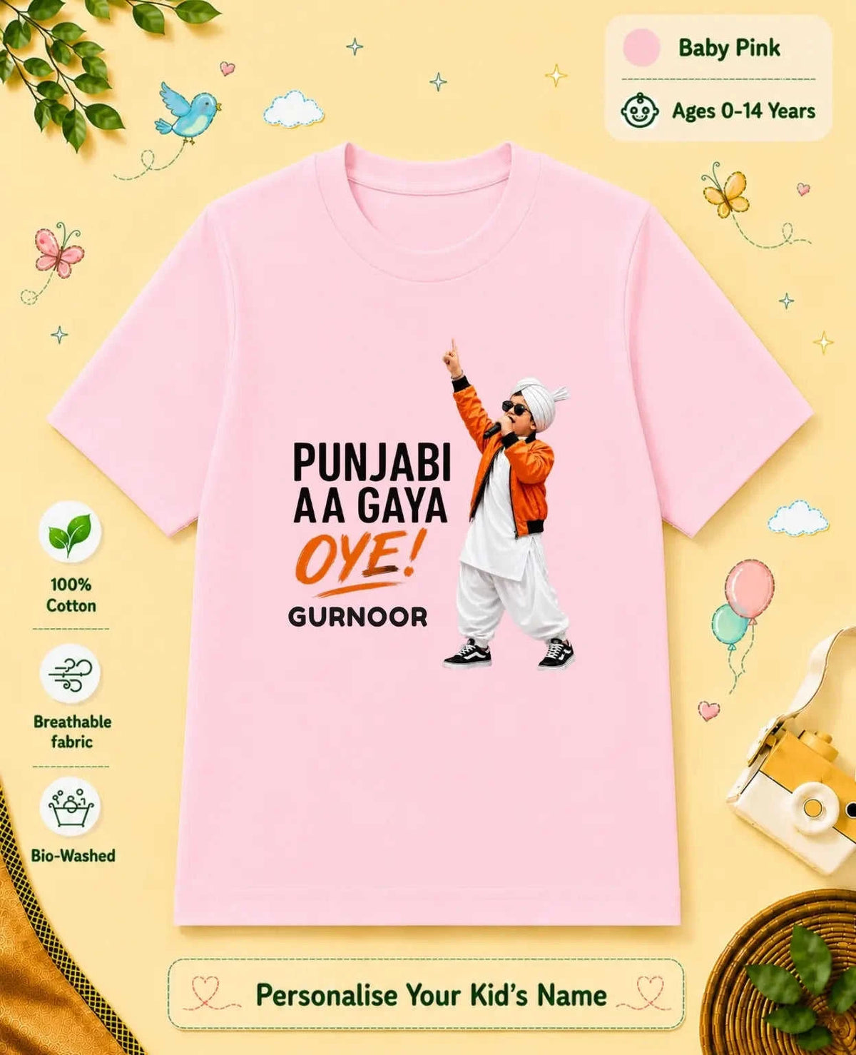 Proud Punjabi Custom Kid Cotton Tshirt Swiftsoul