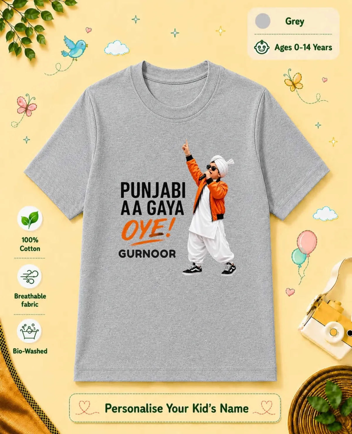 Proud Punjabi Custom Kid Cotton Tshirt Swiftsoul
