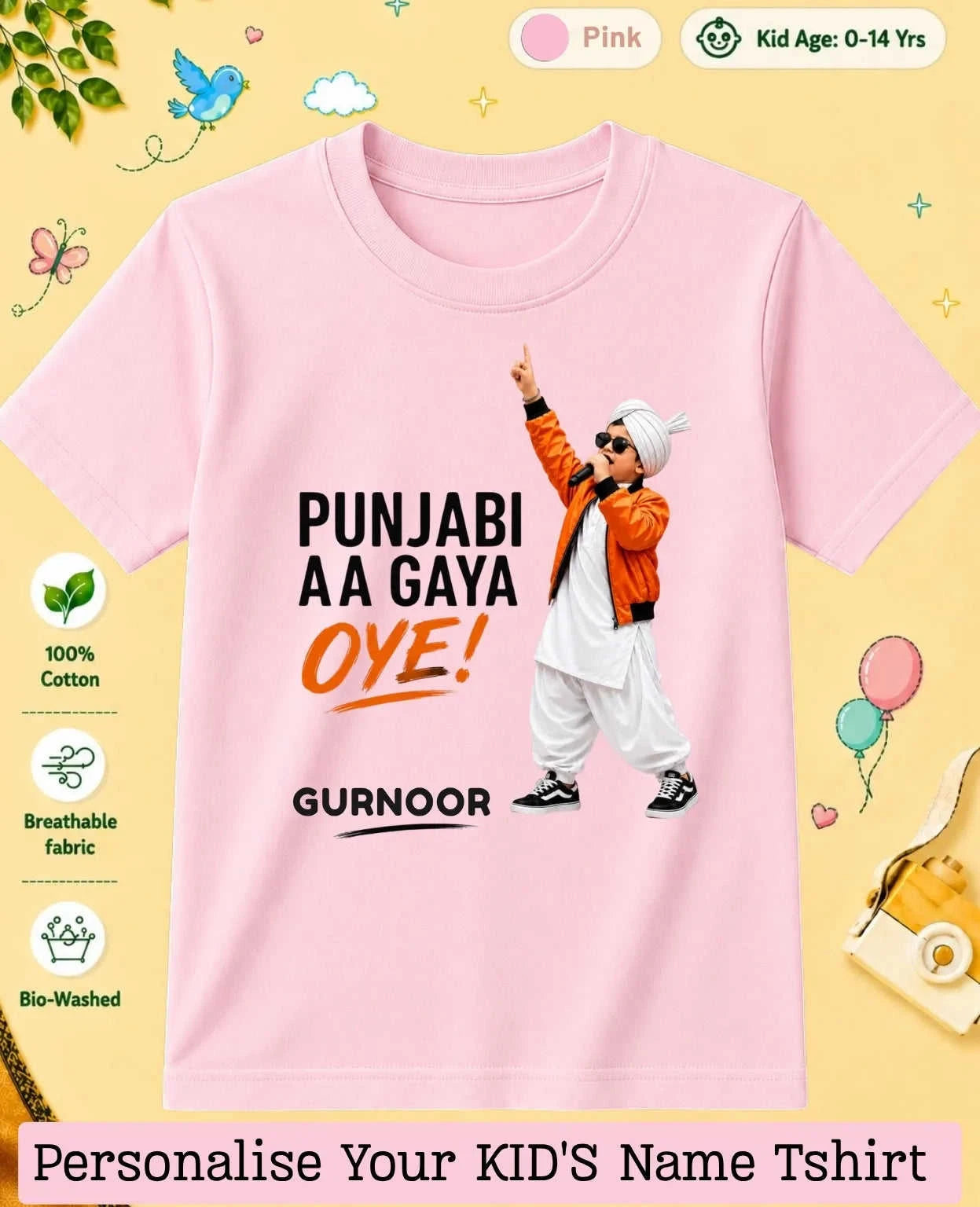 Proud Punjabi Custom Kid Cotton Tshirt Swiftsoul
