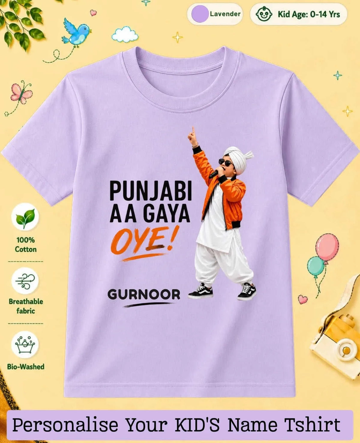 Proud Punjabi Custom Kid Cotton Tshirt Swiftsoul