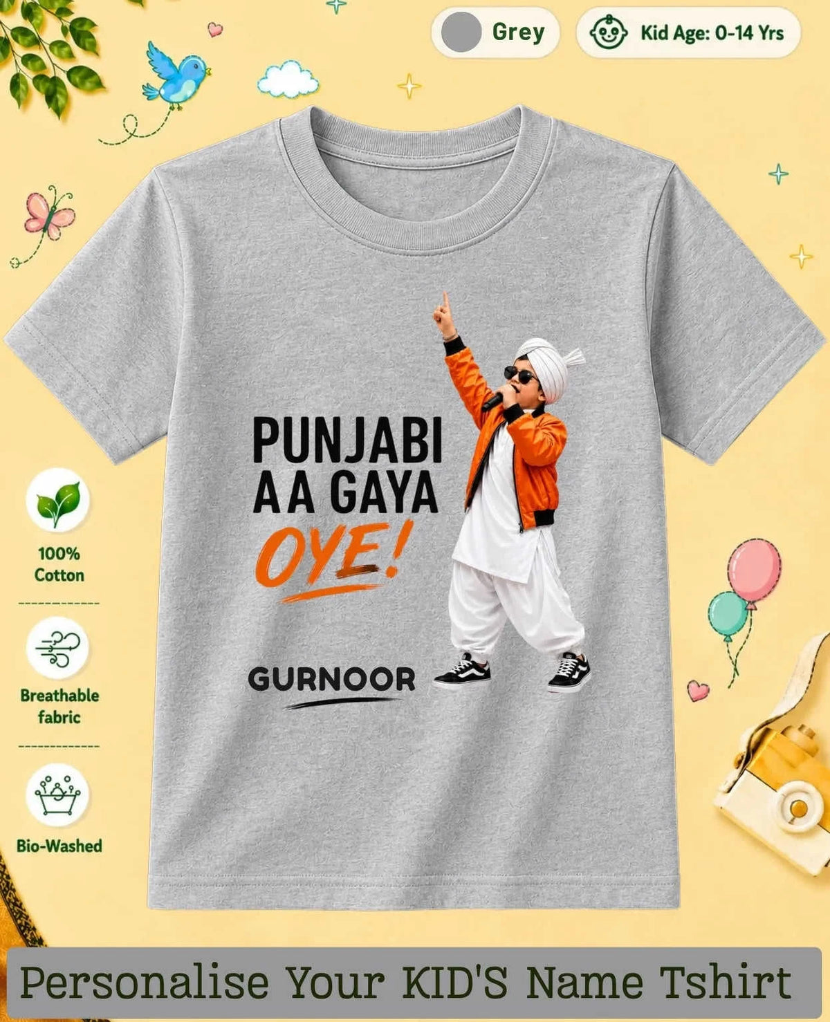 Proud Punjabi Custom Kid Cotton Tshirt Swiftsoul
