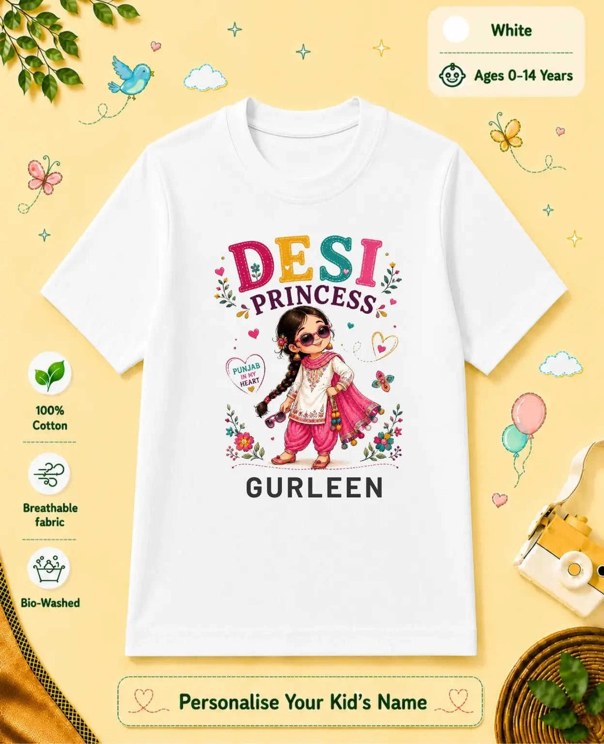 Proud Punjabi Custom Kid Cotton Tshirt Swiftsoul