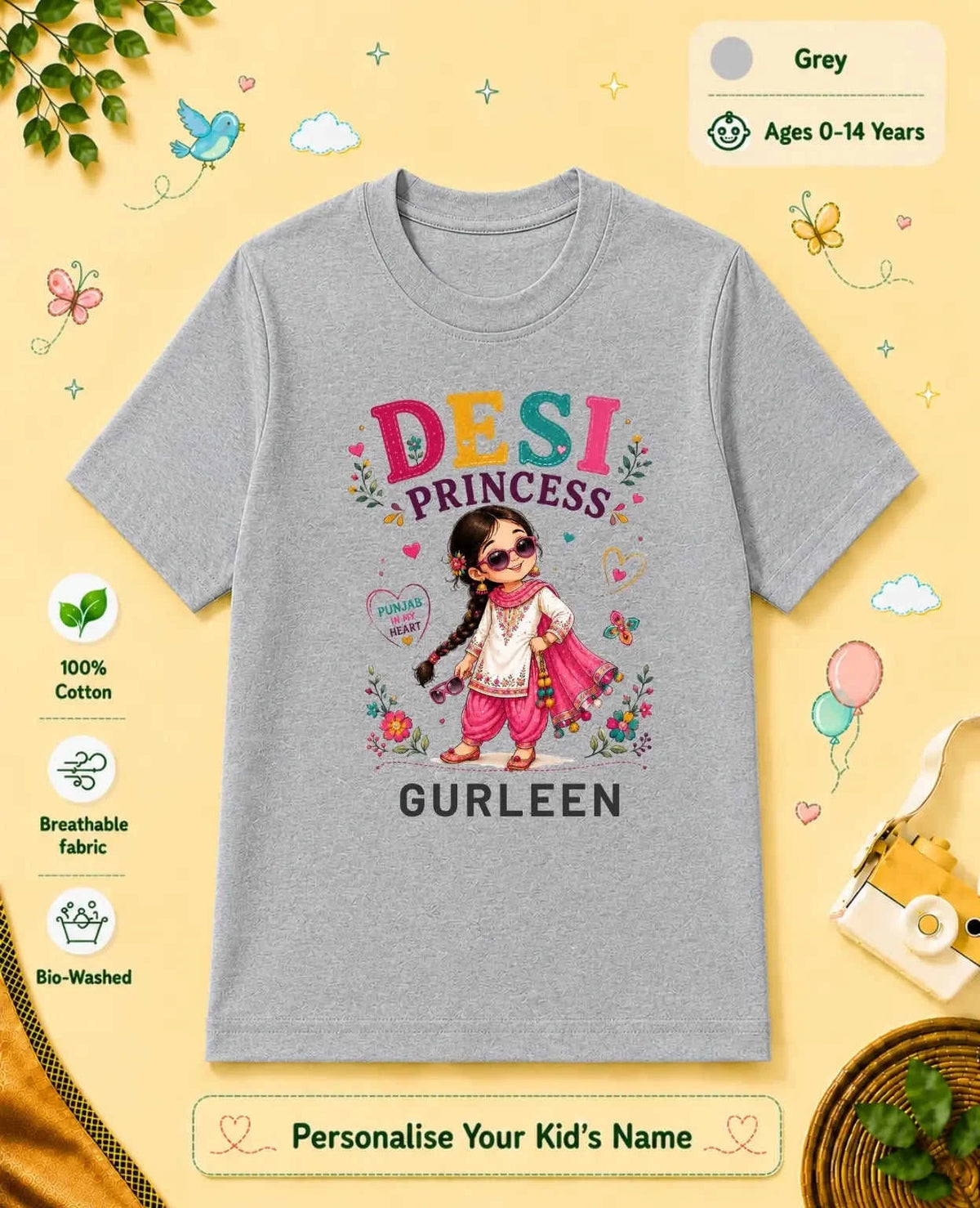 Proud Punjabi Custom Kid Cotton Tshirt Swiftsoul