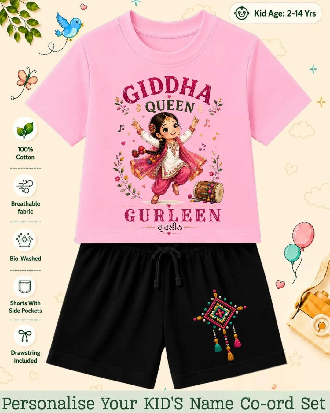 Proud Punjabi Custom Kid's Co-ord Set Swiftsoul