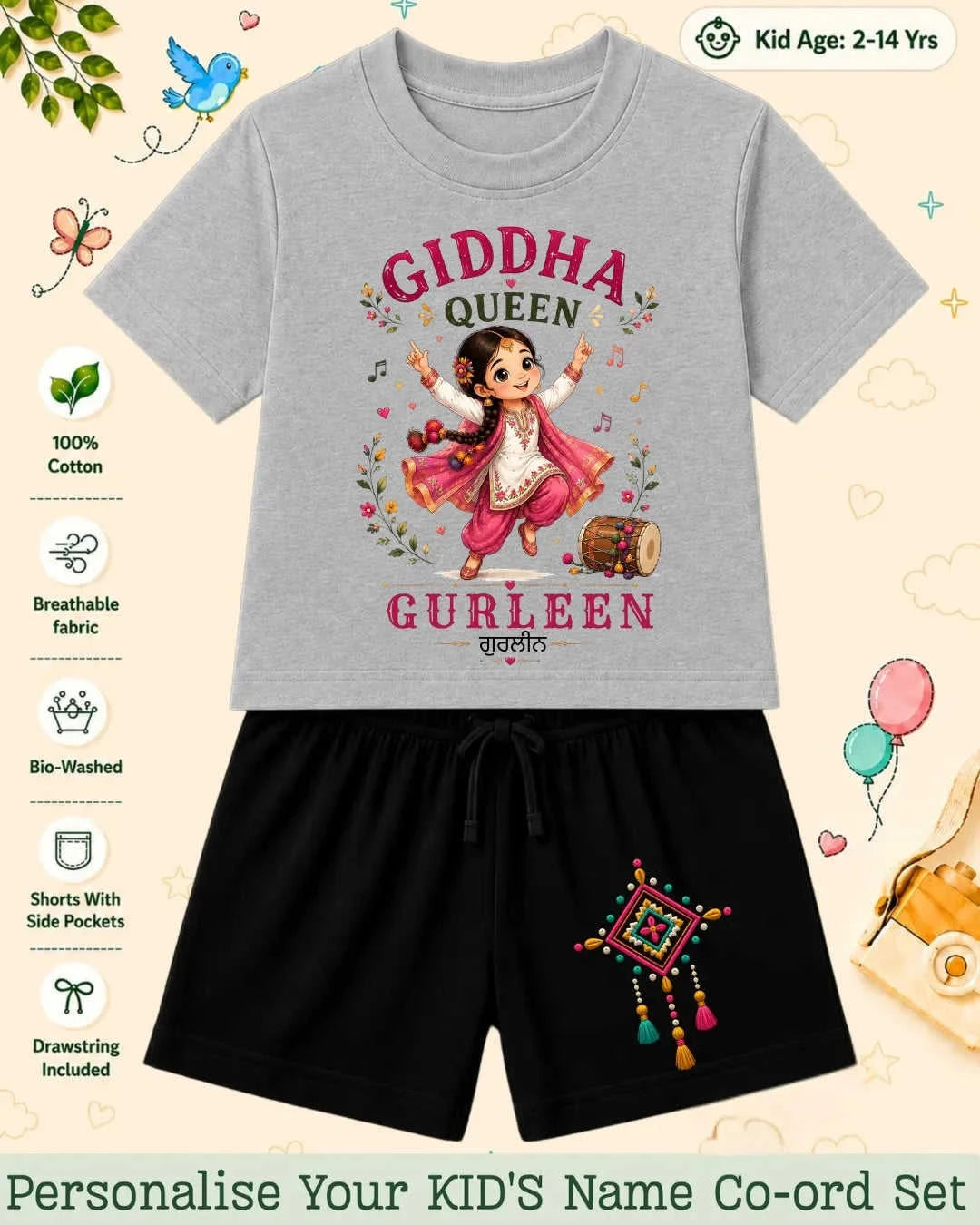 Proud Punjabi Custom Kid's Co-ord Set Swiftsoul