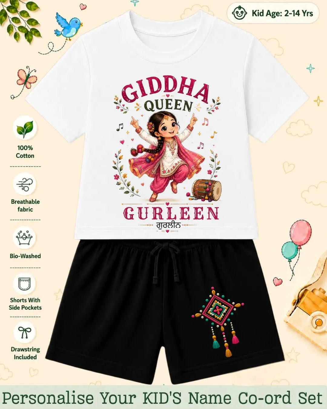 Proud Punjabi Custom Kid's Co-ord Set Swiftsoul